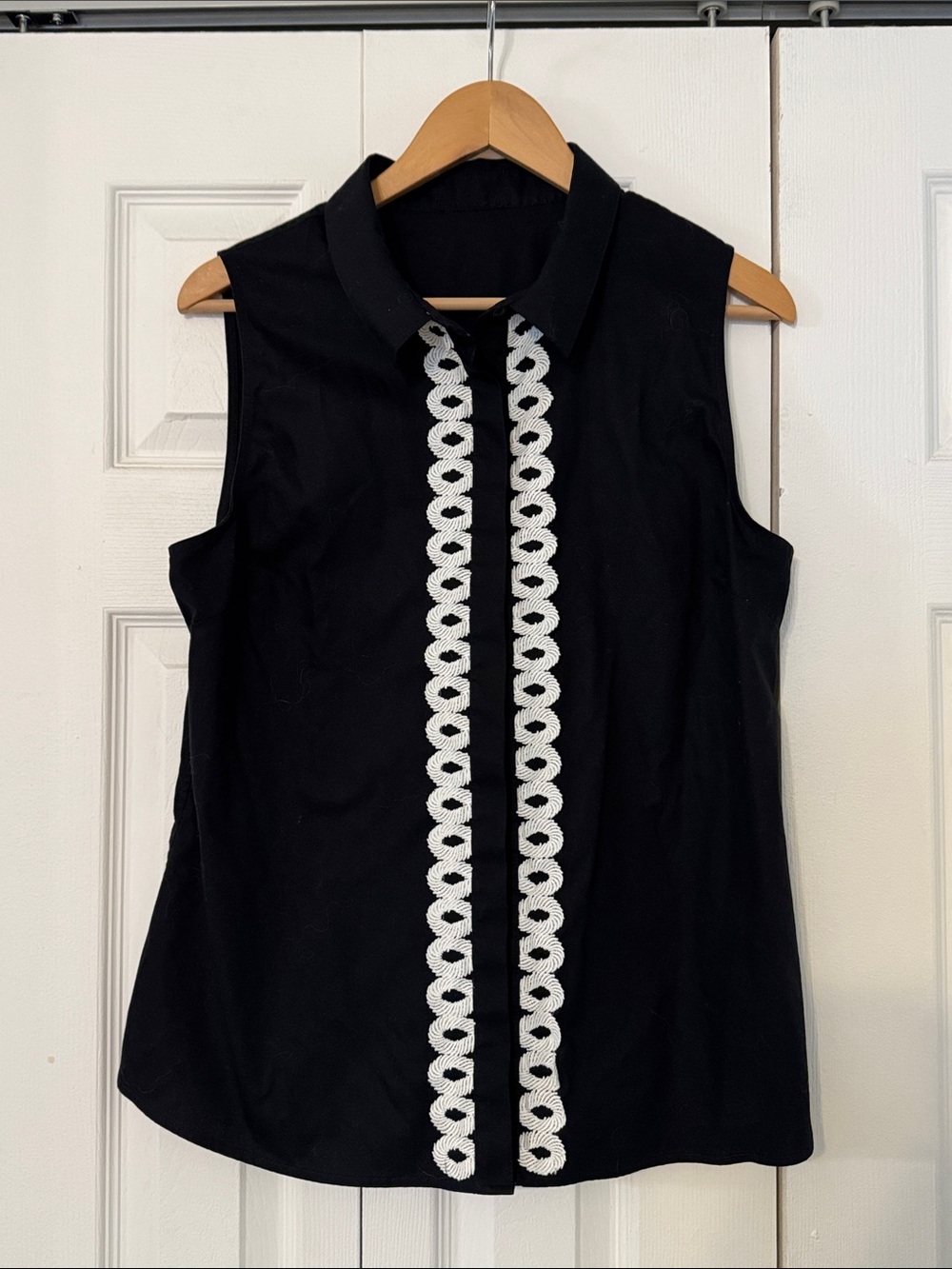 Tommy Hilfiger Sleeveless Cotton Button Blouse Shirt for Women large